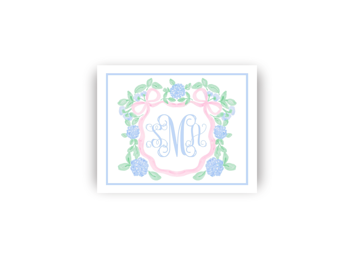 Hydrangea Grandmillennial Monogrammed Print- DIGITAL FILE