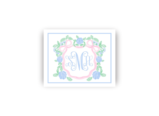 Hydrangea Grandmillennial Monogrammed Print- DIGITAL FILE