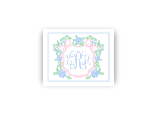 Hydrangea Grandmillennial Monogrammed Print- DIGITAL FILE