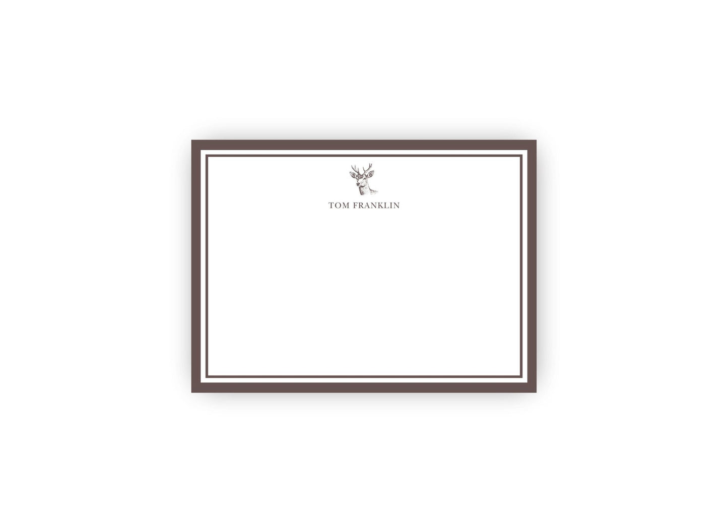 Handsome Deer personalized flat notecards