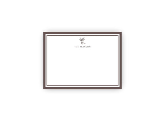 Handsome Deer personalized flat notecards