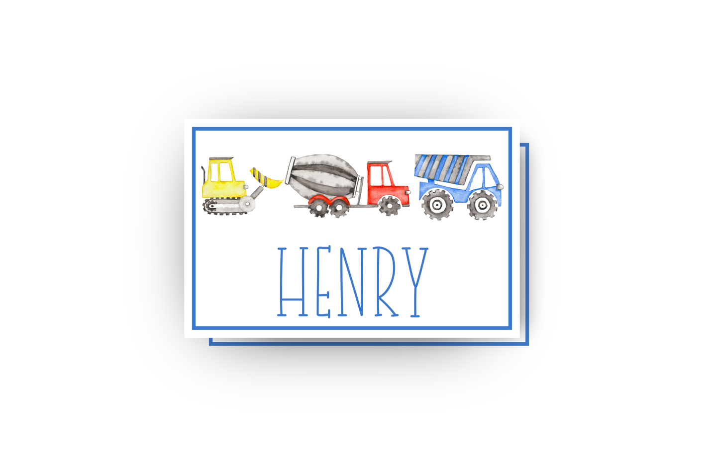 Trucks personalized ABC tracing placemat