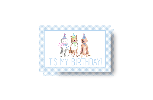Birthday Puppies and Blue gingham placemat