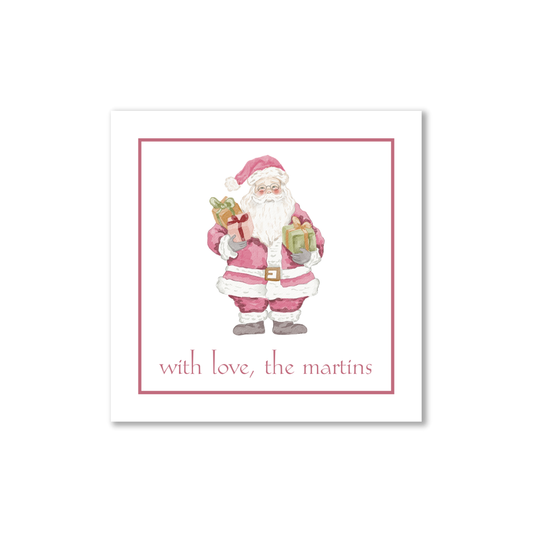 Vintage Santa Personalized gift tags or stickers