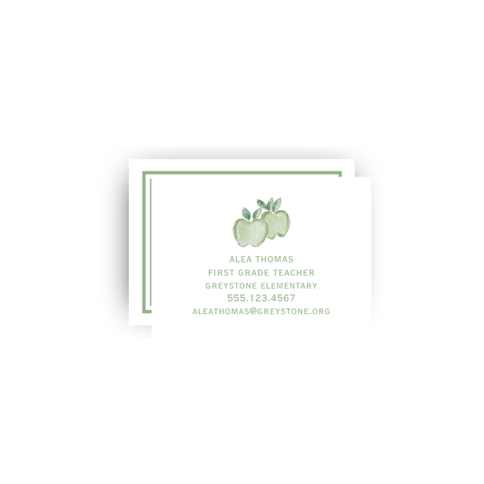 Green Apple Teacher business cards