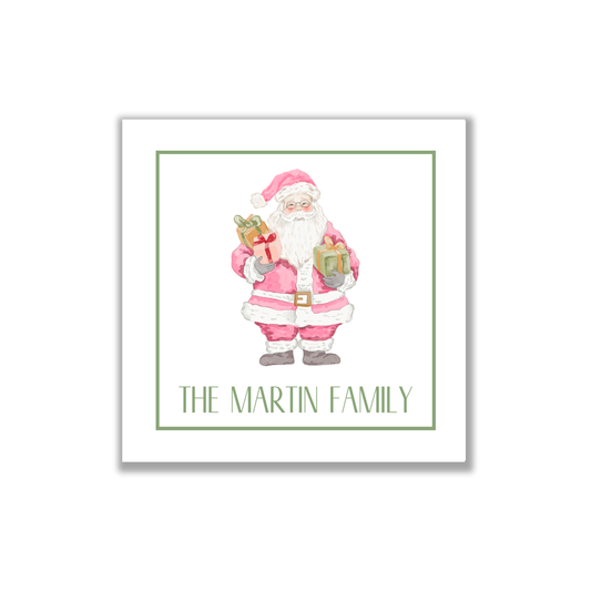 Vintage Santa Personalized gift tags or stickers