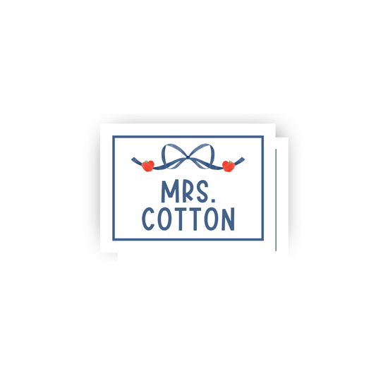 Bow and Apple Teacher business cards